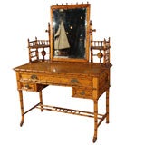 High Victorian Faux Bamboo Mirrored Vanity