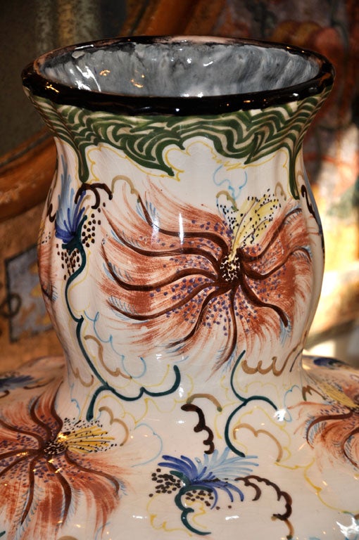 Painted 1930s Signed Gouda Vase