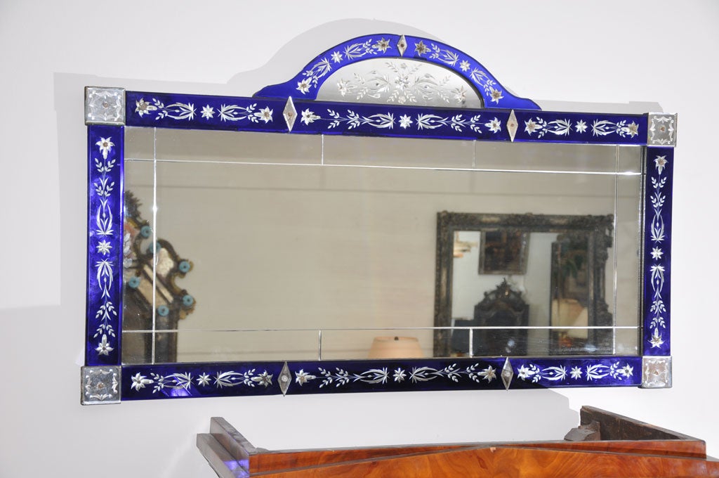 1920'S Venetian Cobalt Mirror