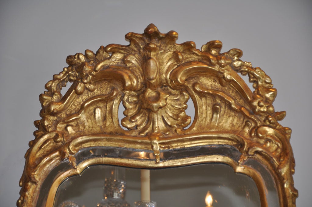 19th Century Swedish Rococo Giltwood Mirror For Sale 1