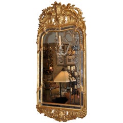 19th Century Swedish Rococo Giltwood Mirror