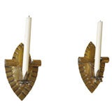 Italian Bronze Art Deco Candle Sconces