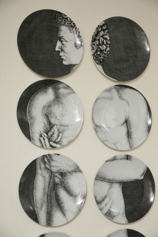 Mid-20th Century Adam & Eve Plates by Piero Fornasetti