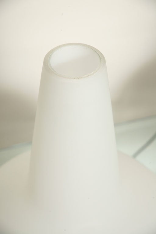 Metal Pair of Fontana Arte Glass Lamps Designed by Max Ingrand & Pietro Raimondi Italy For Sale