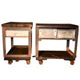 PAIR OF INDUSTRIAL SIDE TABLES
