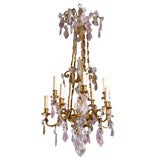 Louis Philippe Style Chandelier with Amethyst Pendalogues