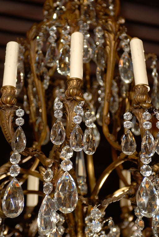 Crystal Antique Chandelier. French Cage style chandelier