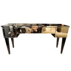 Custom Mirrored Flip-Top Vanity/Desk 11