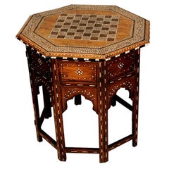 Anglo Indian Ivory Inlaid Octagonal Tables, Late 19th Century
