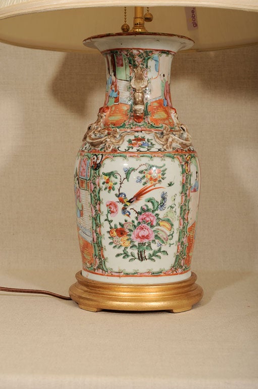 Pair Chinese Famille Rose Vases, Now Wired as Lamps 2