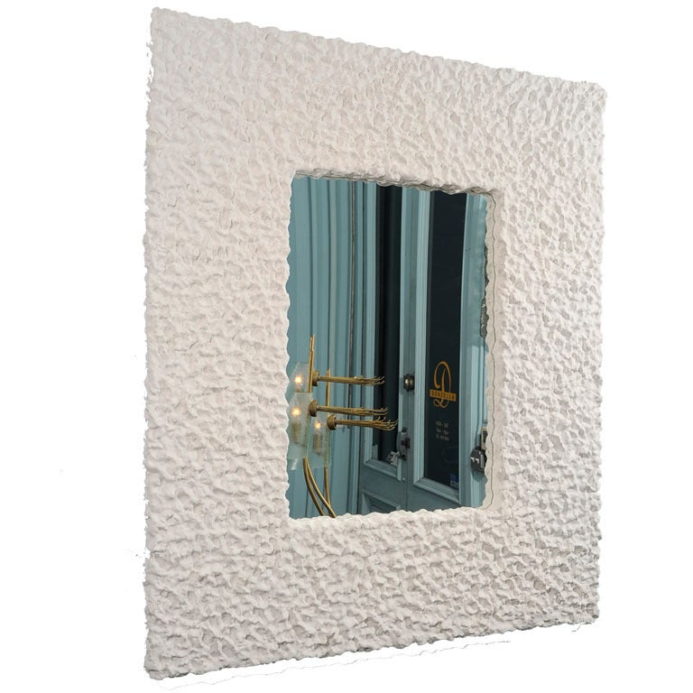 "Névé" Plaster Wall Mirror by Alexandre Logé