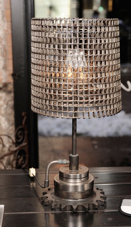 BEDFORD STEEL TABLE LAMP WITH CONVEYOR SHADE
