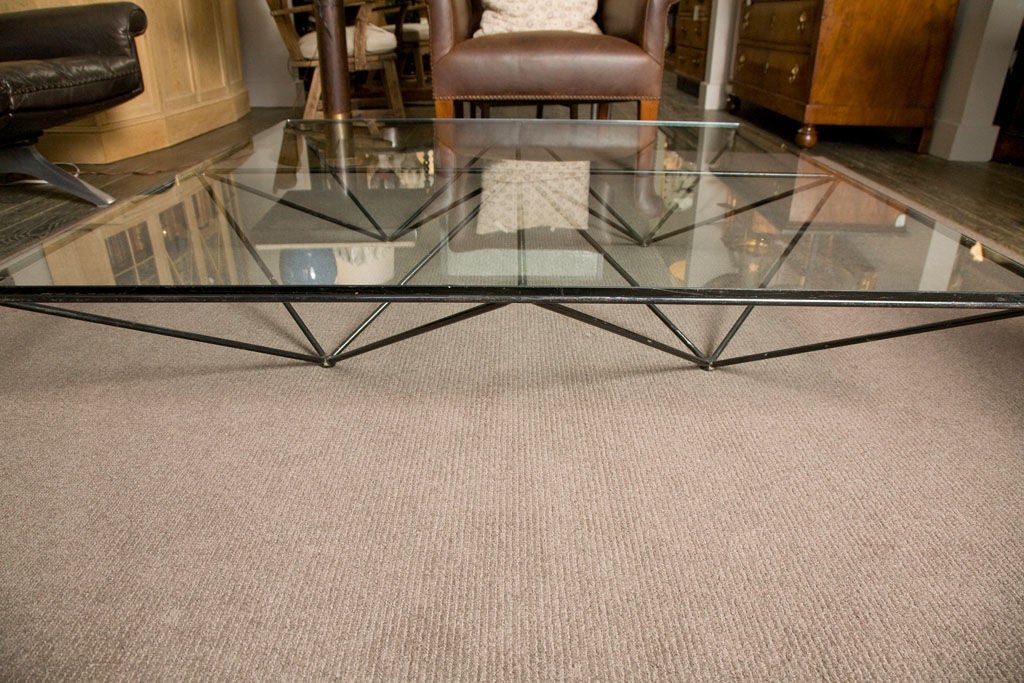 An Italian Glass Coffee and MetalTable by Paola Piva, Circa 1970