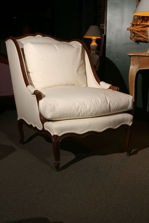 Deep Seated Walnut Bergere