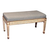 Antique Swedish Neoclassical Style Parcel Gilt and Painted Bench