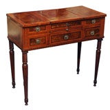 Antique Italian Neoclassical Inlaid Walnut Dressing/Writing Table