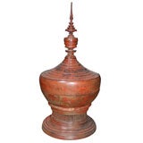 Large Red Lacquered Burmese Container