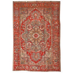 Antique Persian Serapi Rug 