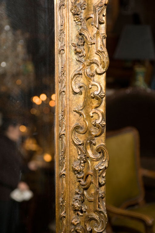 19th Century Elaborately Carved Gilt Mirror For Sale