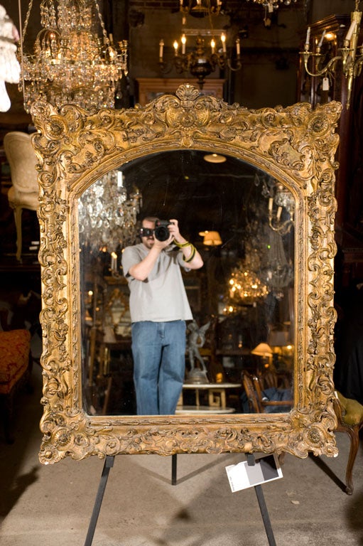 Elaborately Carved Gilt Mirror For Sale 4