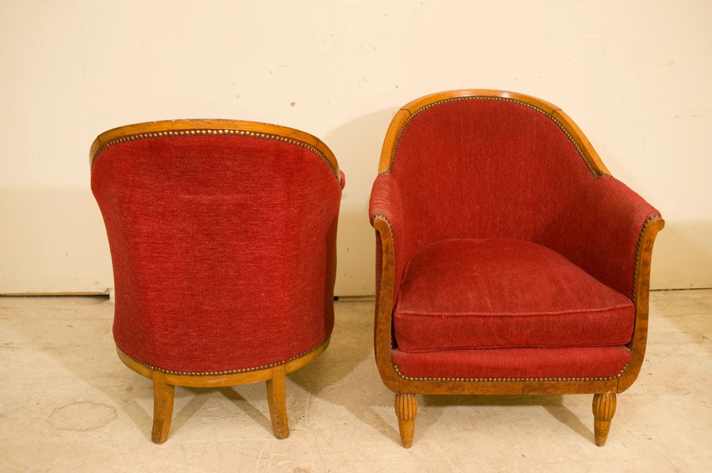 Pr. French Art Deco Armchairs For Sale 1