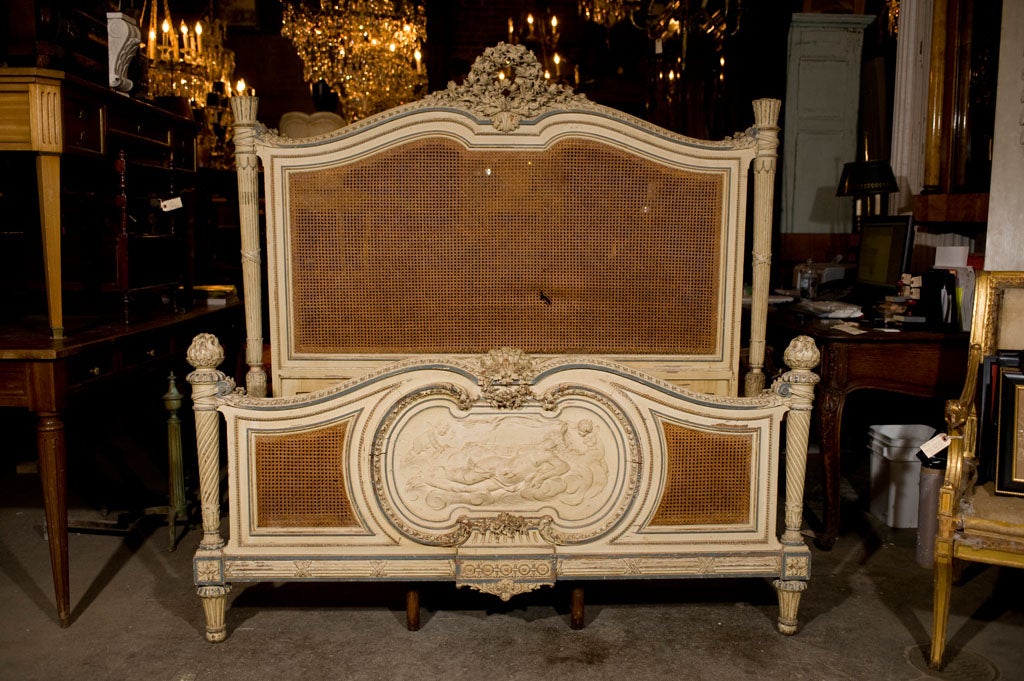 Spectacular Carved and Painted Bed 5