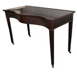 Edwardian Serpentine Console Table of Mahogany with Tapered Legs