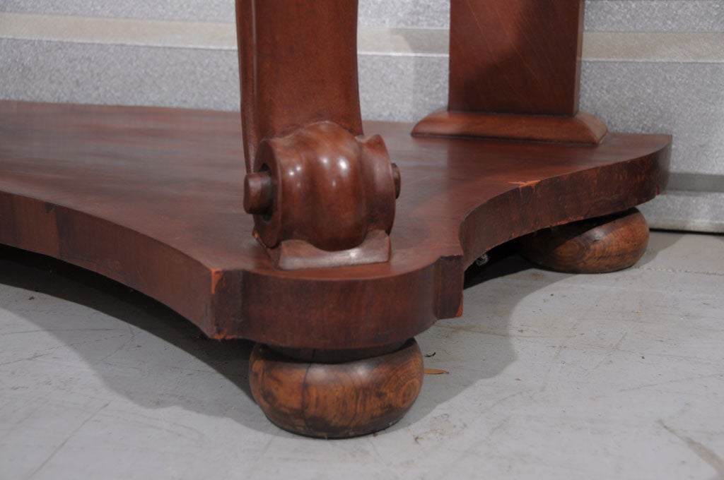 19th Century Serpentine Console of Mahogany with Marble Top from Italy For Sale