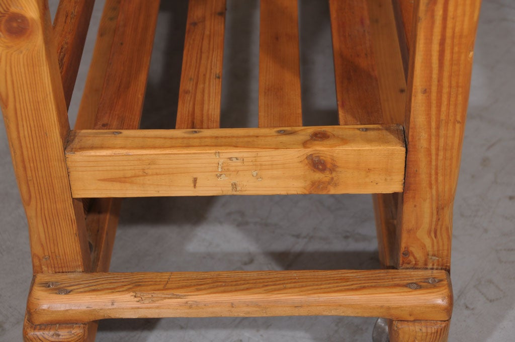 Rolling Trolley (Display Cart) with Slatted Shelves of Long Pine 3