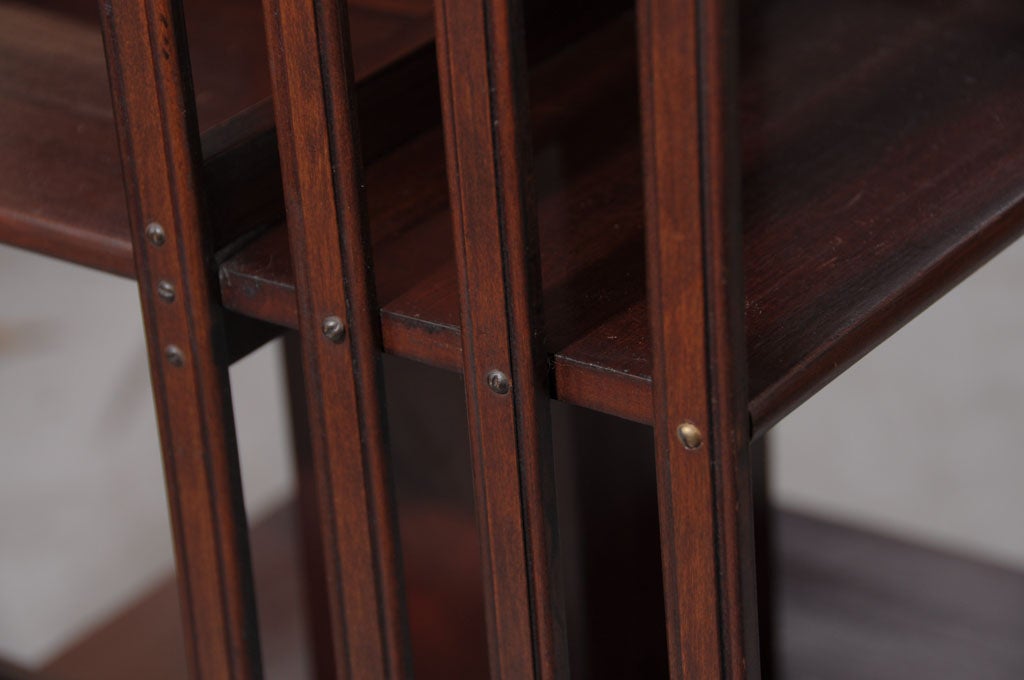 Edwardian-Era Revolving Book Stand of Mahogany (on Casters) 1