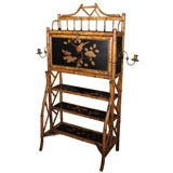 English Bamboo Secretary with Japan-Lacquered Accents