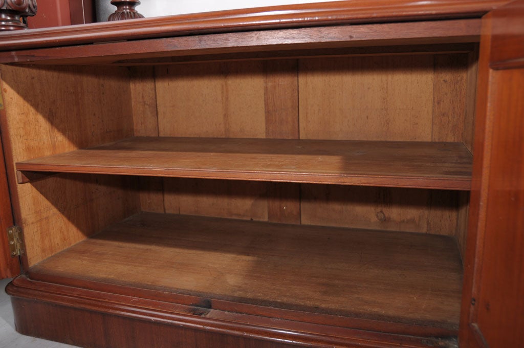 English Serving Console or Sideboard of Mahogany with Turned Supports For Sale 4