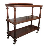 Antique Trolley Server of Mahogany with Turned Supports (on Casters)