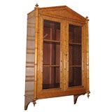 Faux Bamboo Hanging Cabinet of Curly Maple