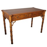 Faux Bamboo Writing Desk with Fretwork Accents