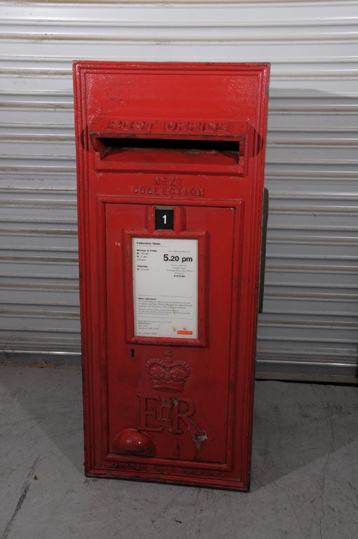 20th Century British Royal Mail Post Box of Cast Iron (with Key)