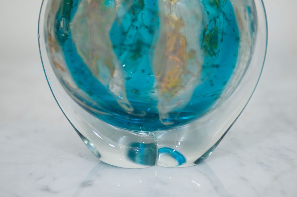 Italian Mid Century Art Glass Signed Molino