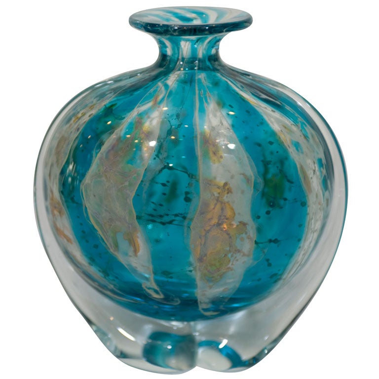 Mid Century Art Glass Signed Molino