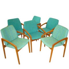Six Sensous Kai Kristiansen Teak Dining Chairs