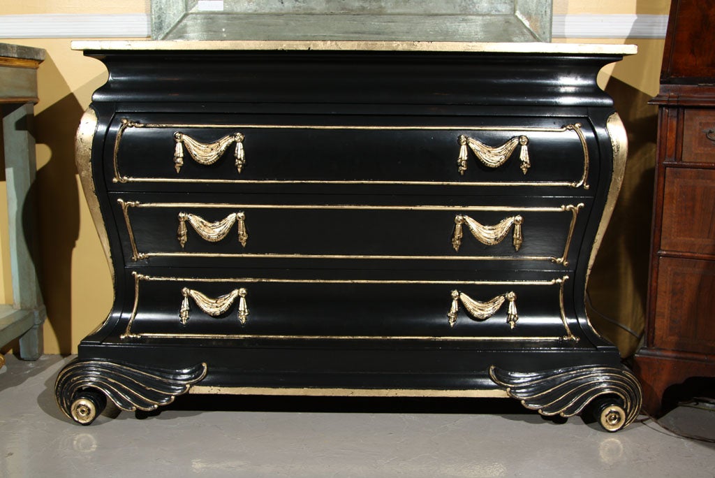 Pair of Ebonized Commodes Stamped Jansen