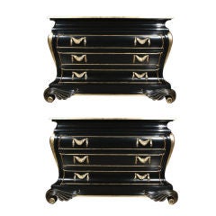 Pair of Ebonized Commodes Stamped Jansen