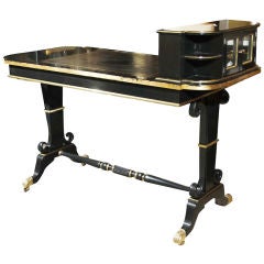 Jansen Ebonized Cartonnier Desk with leather top