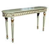 Vintage Louis XVI Style Paint Decorated Jansen Console / Sofa Table