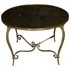 Jansen Metal and Gilt Glass Circular Centre Table