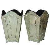 Fantastic Pair of Mirrored Planters /  Waste Paper Baskets