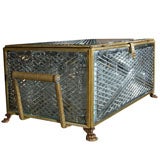 19th Century Antique Bronze Louis XV Style Liquor Casket Attributed to Baccarat
