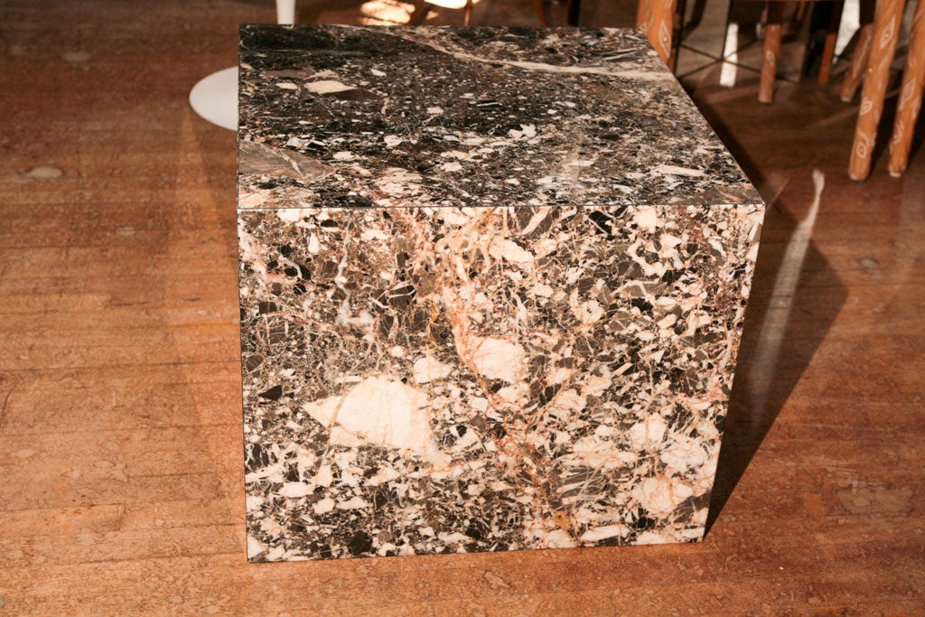 Vintage 60 Italian Marble Cube Table In Good Condition In Hudson, NY