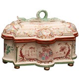 Antique FRENCH FAIENCE BOX