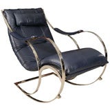 Leather and Chrome Rocking Chair