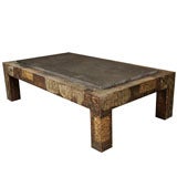 Paul Evans Patchwork Bronze Coffee Table With Slate Top